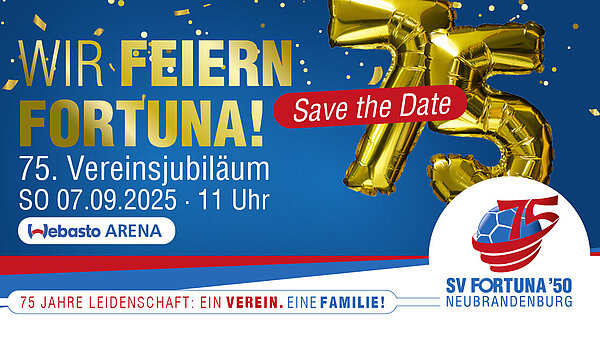 Event-Grafik zum Jubiläumsfest des SV Fortuna.