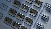 Nummerblock auf der Tastatur eines Telefons