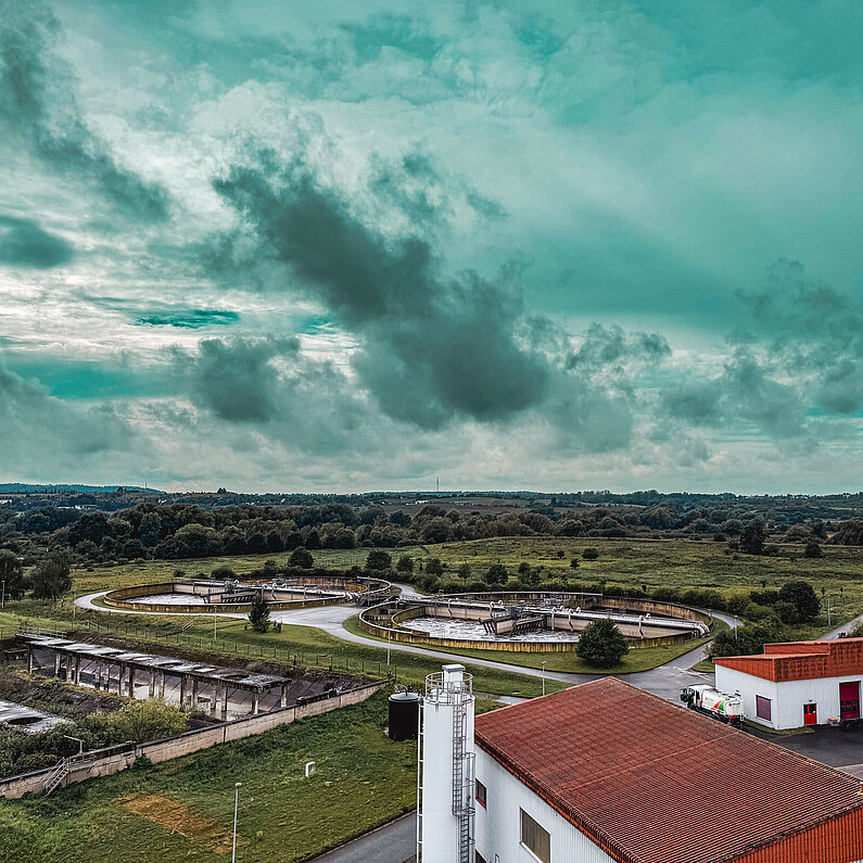 Blick über die Klärnalage