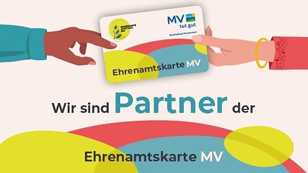 Grafik mit Hinweis: Wir sind Partner der Ehrenamtskarte MV.