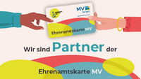 Grafik mit Hinweis: Wir sind Partner der Ehrenamtskarte MV.