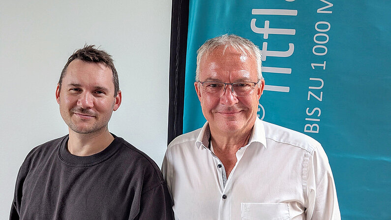 neu.sw Geschäftskundenbetreuer Thomas Lenz und Bauleiter Steven Rösler.