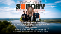 Plakat vom End of Summer Festival mit verschiedenen Künstlern.