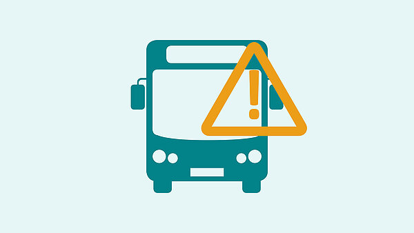 Icon Bus und Warndreieck.