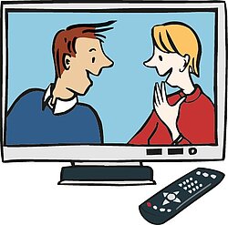 TV-Gerät und Fernbedienung 