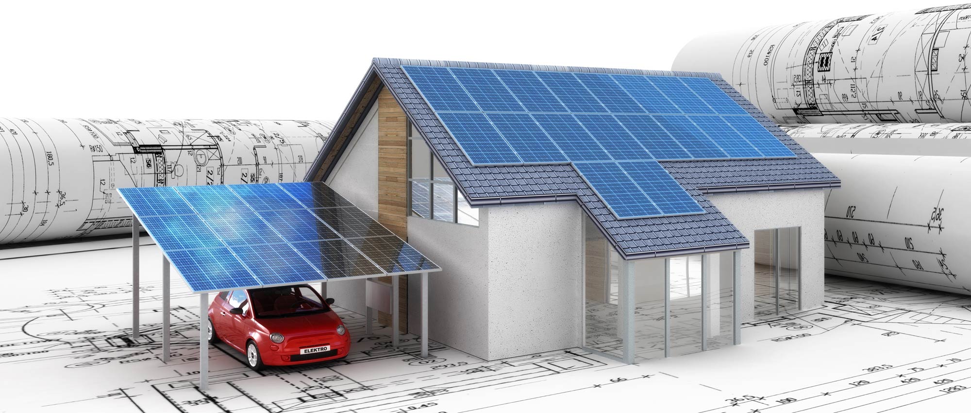 Grafik Haus mit Solaranlage